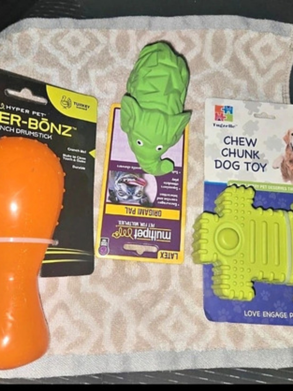 Dog Toys Bundle Green & Orange NWT